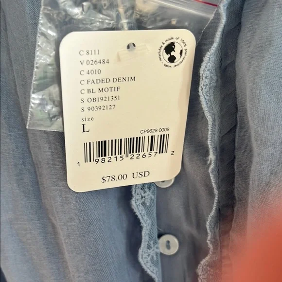 Free People NWT Women's baby doll blouse - Size L - Picture 2 of 5